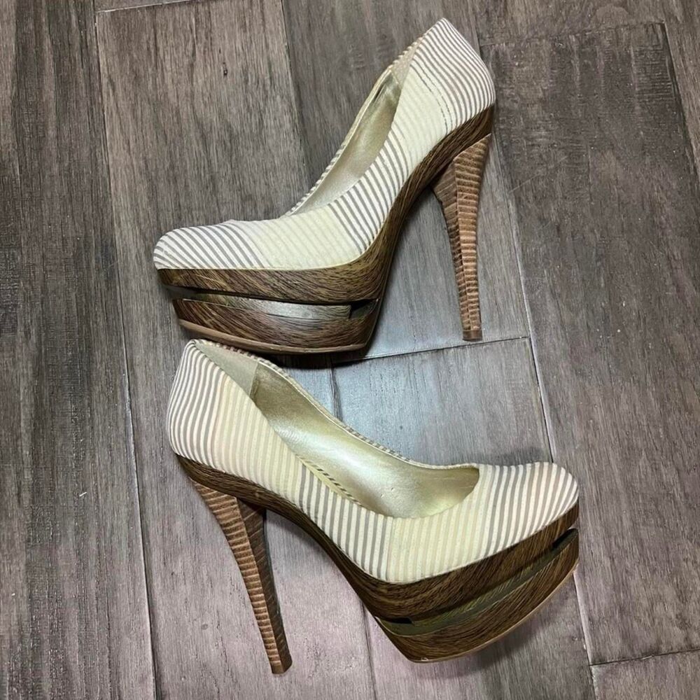 Jessica-simpson Women's Tan and Cream Courts size 7